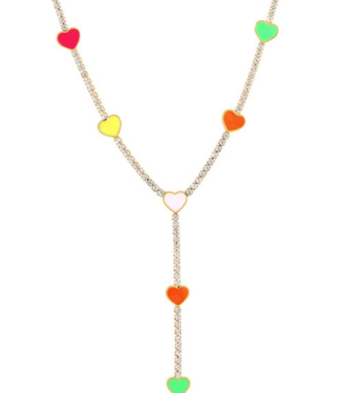 Collar lux corazones color