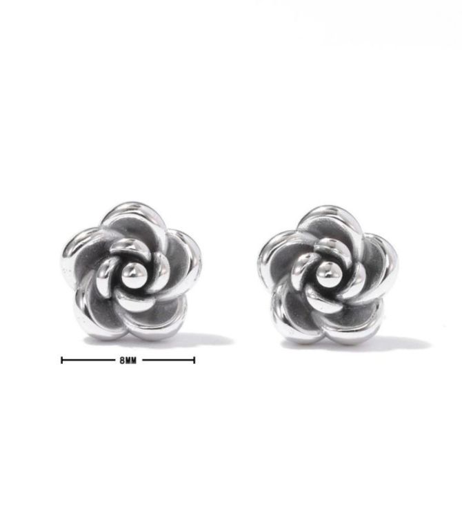 Aretes flor plata