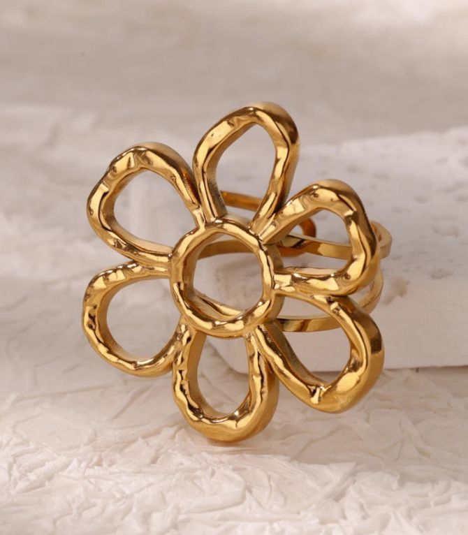 Anillo gold flower 2