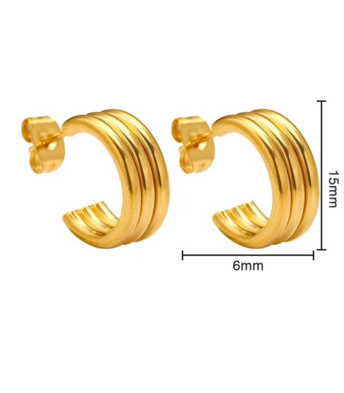 Aretes gold c shaped