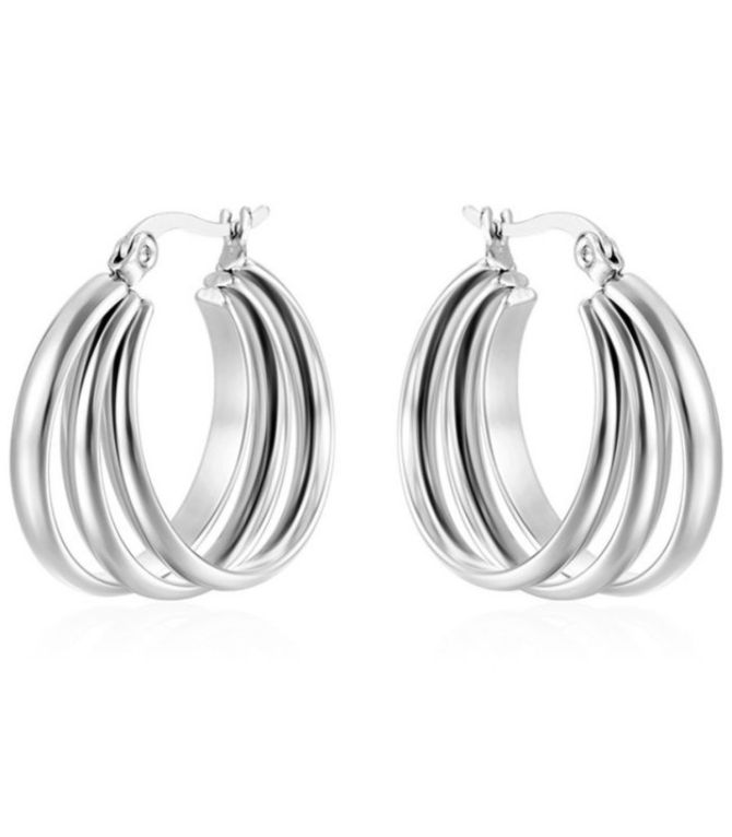 Aretes silver multilayer