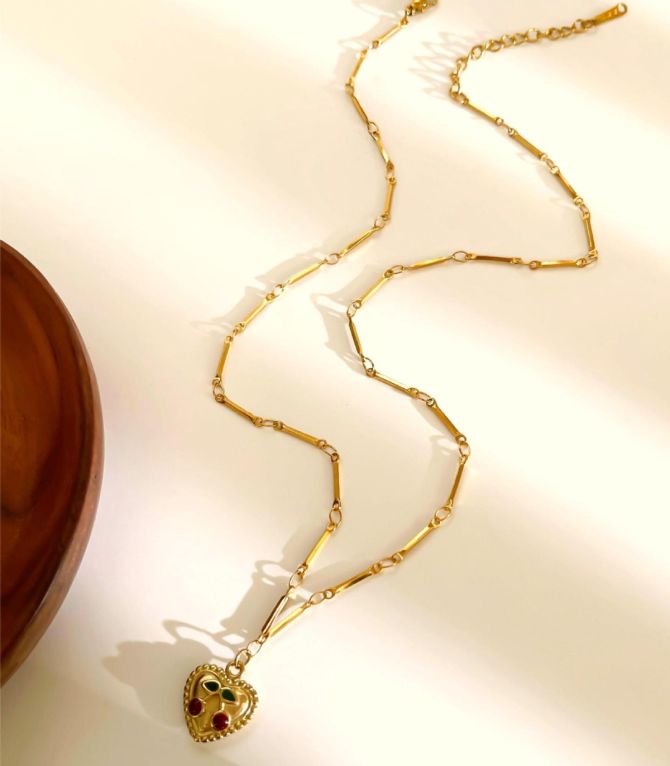 Collar love heart cherry