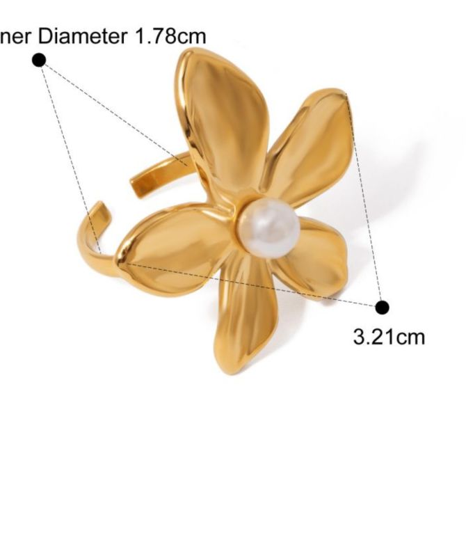 Anillo flower pearl