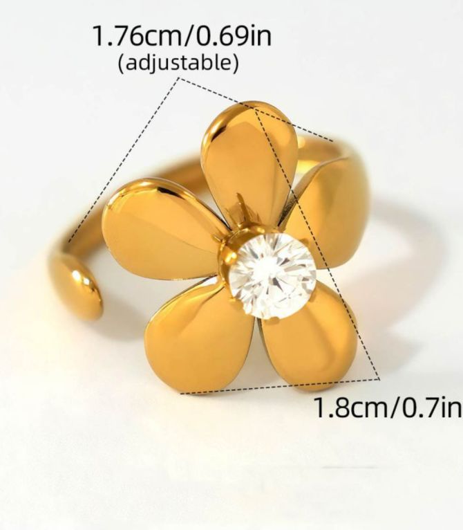 Anillo zirconium flower