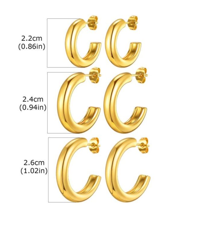 Aretes set de 3 pares