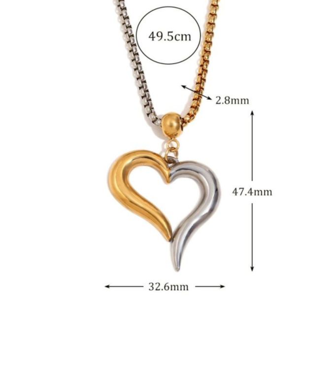 Collar maxi corazón bicolor