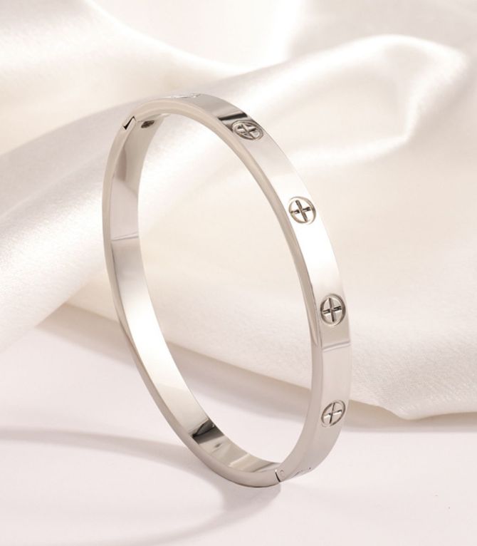 Brazalete love cross silver