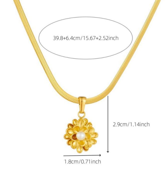 Collar flor con perla