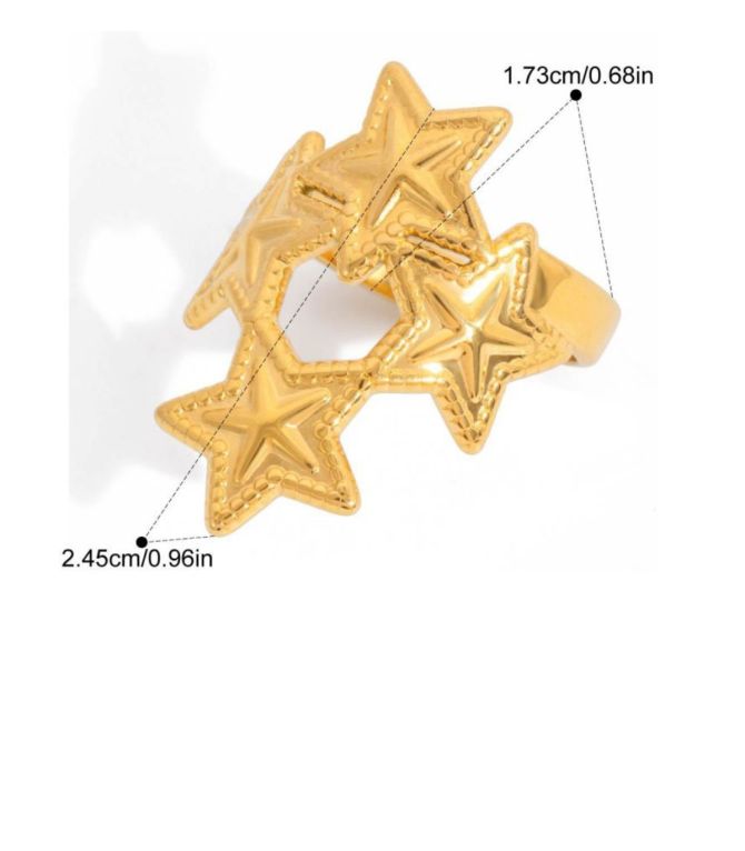Anillo estrellas doradas