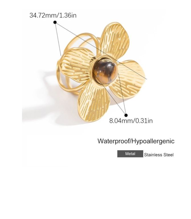 Anillo tiger eye petal