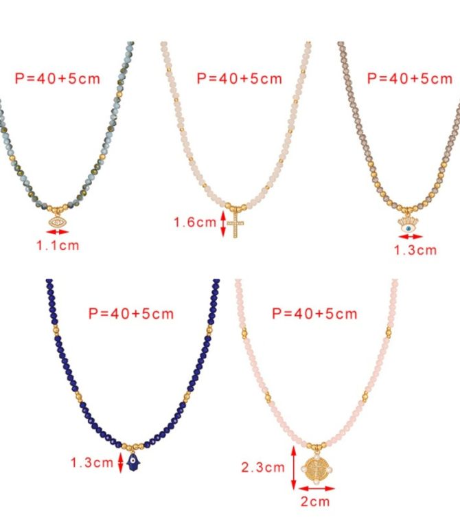 Collar blue palm eye beaded