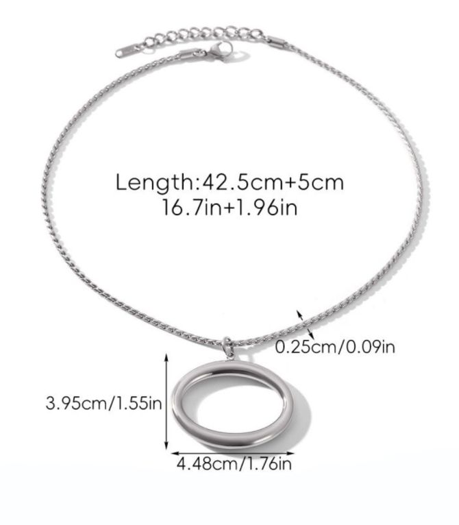 Collar silver openwork oval