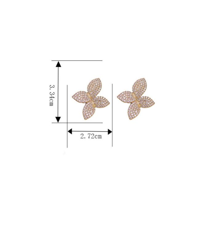 Aretes dorados pétalos