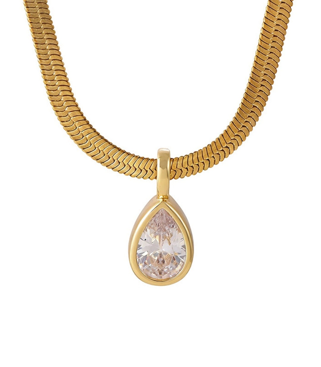 Collar Gold Bezel Teardrop