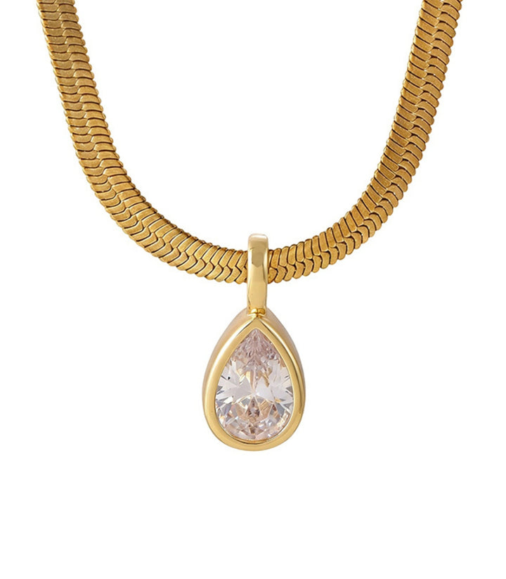 Collar Gold Bezel Teardrop