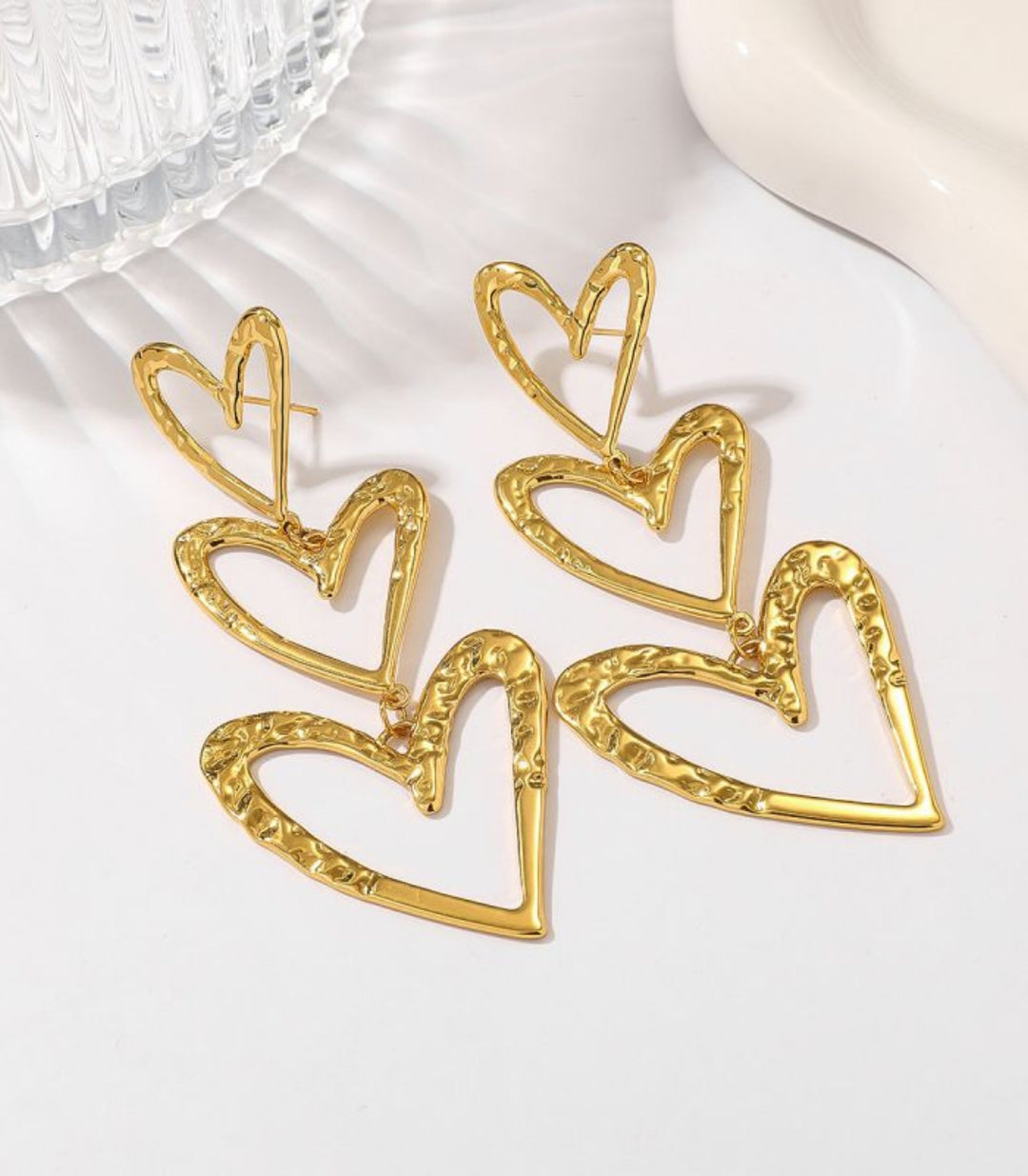 Aretes tassel corazones