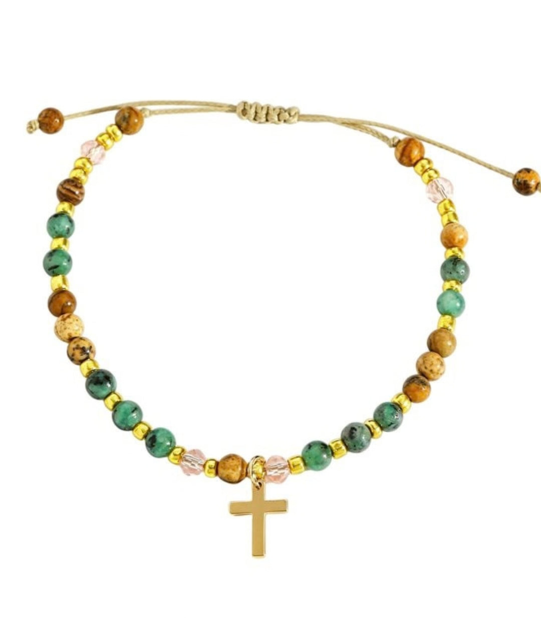 Brazalete Cross Natural Stone