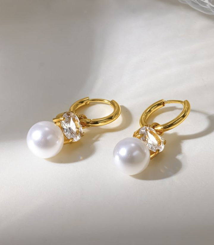 Aretes Zirconia con Perla