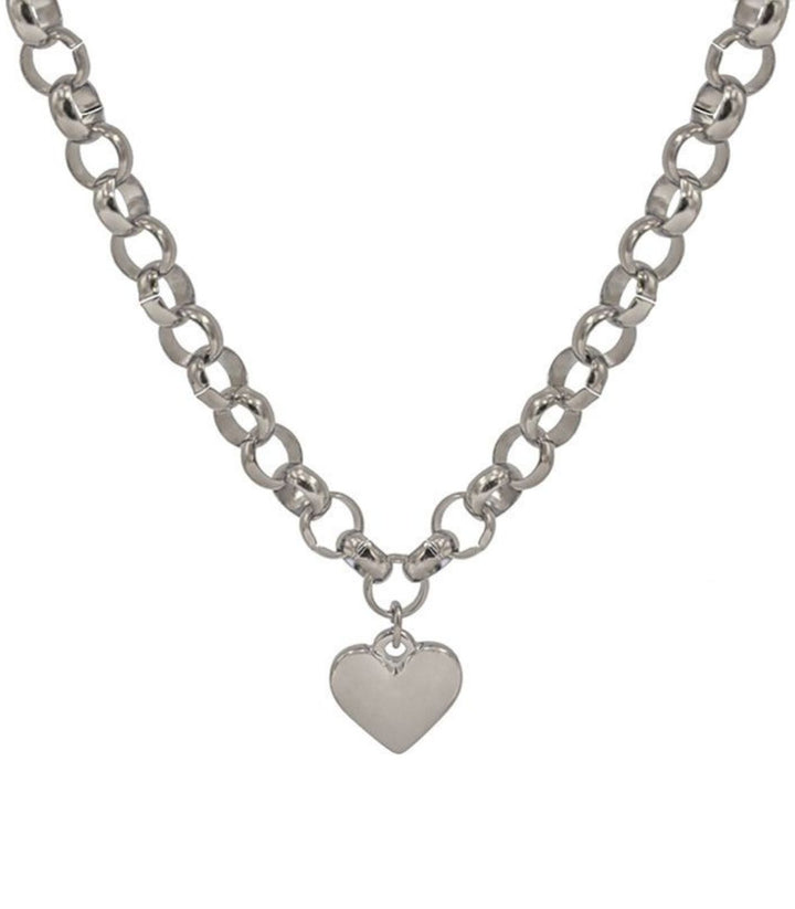 Collar Plata Cierre Corazón