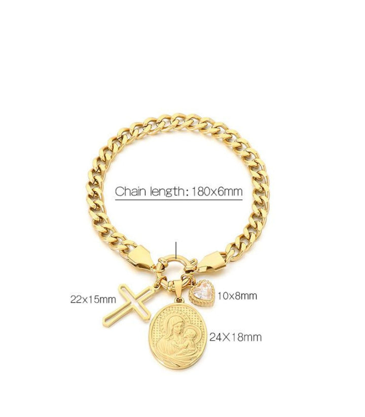 Brazalete Portrait Cross 18K