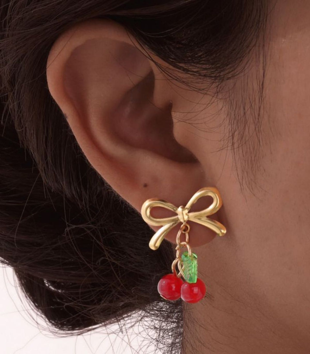 Aretes Bow Cherry