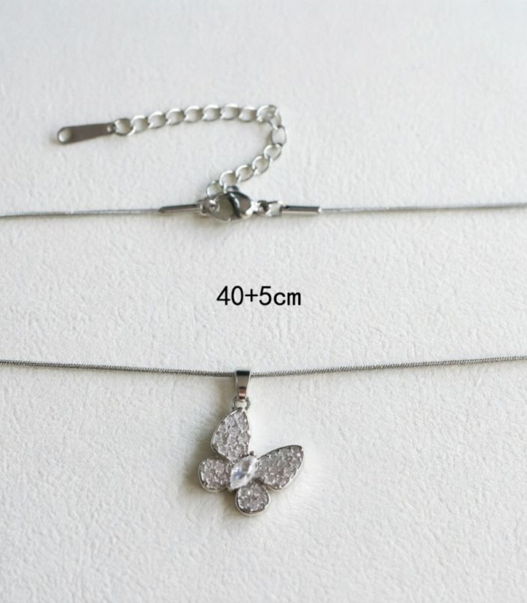 Collar Butterfly Zirconias Plata
