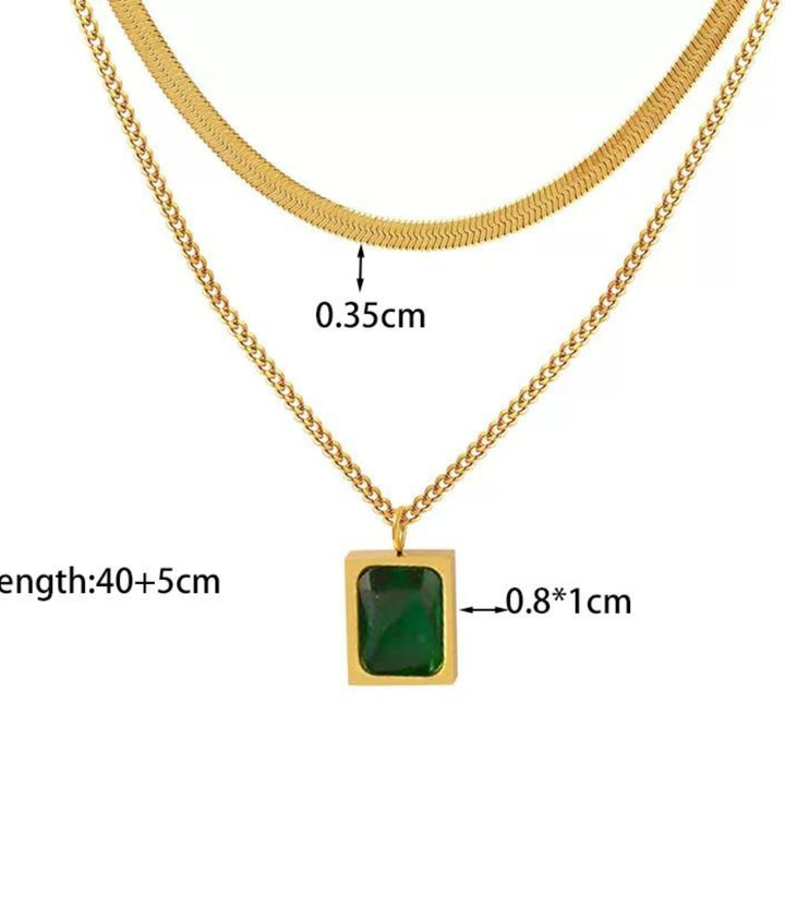 Collar Green Diamond Square