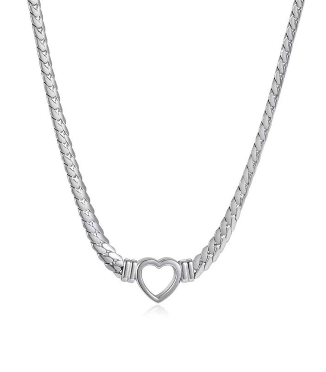 Collar plata corazón