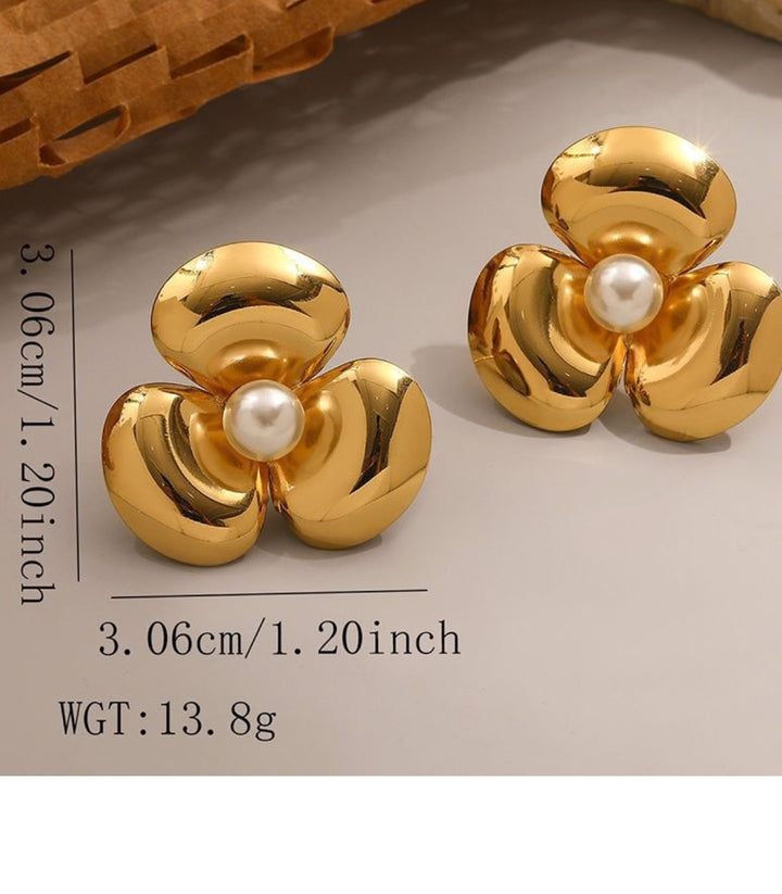 Aretes Flower Pearl