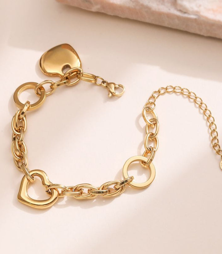 Brazalete Dorado Corazones