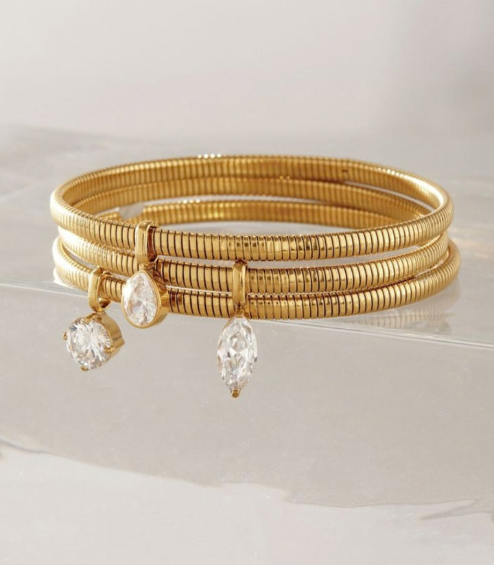 Brazalete Snake Chain Gota 18K