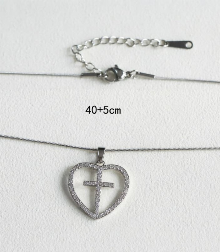 Collar Cruz Zirconias Plata