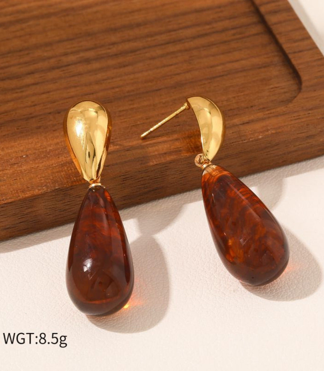 Aretes Amber Waterdrop