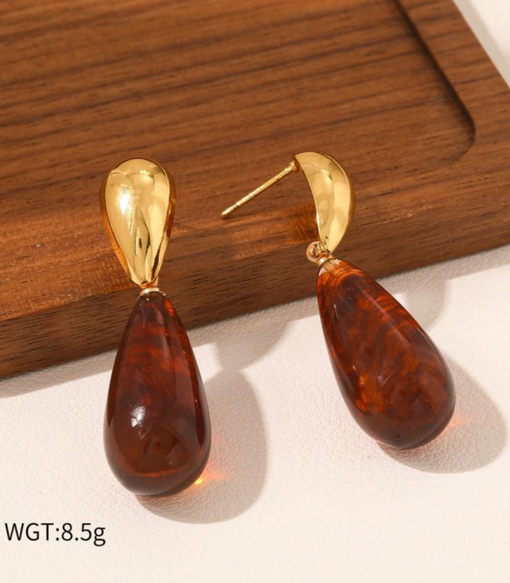 Aretes Amber Waterdrop