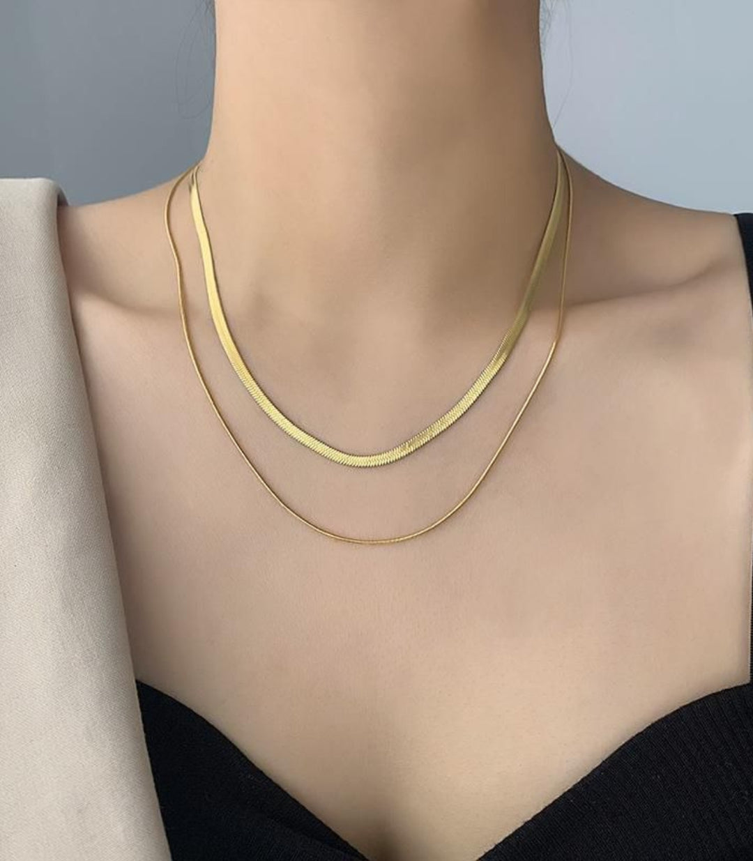 Collar dorado doble layer