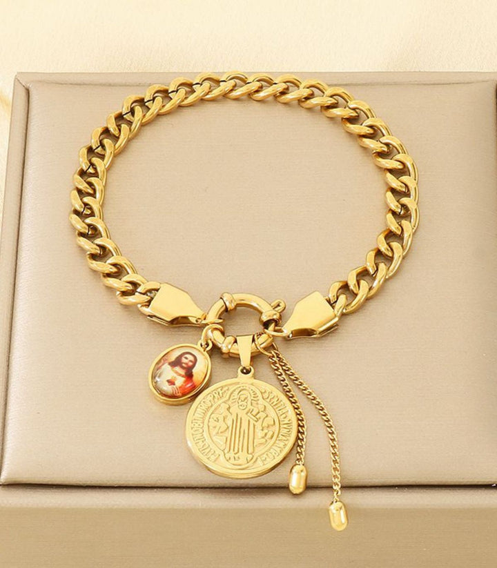 Brazalete Sagrado Corazón 18K