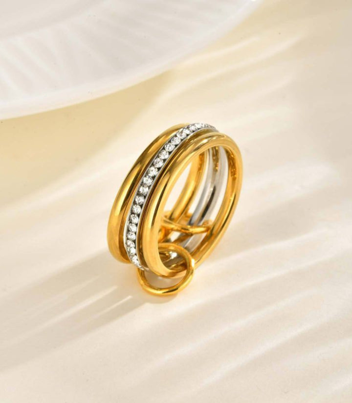 Anillo bicolor zirconias 8