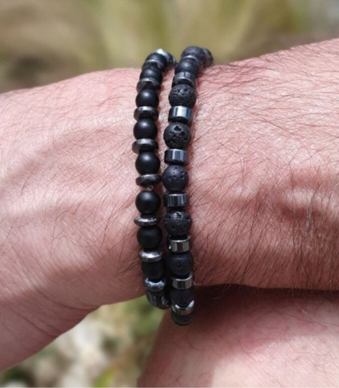 Brazalete black Volcanic Stone