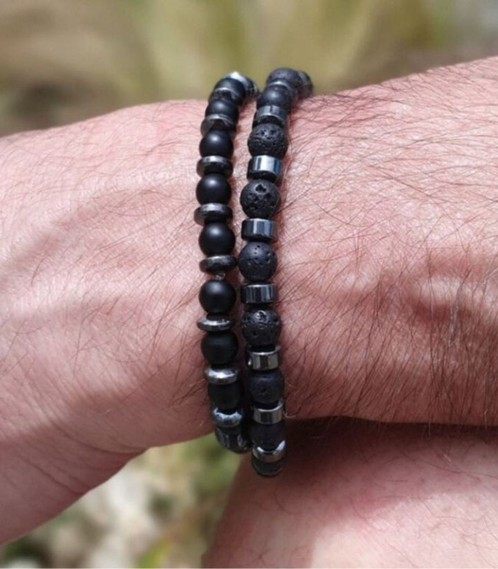Brazalete black Volcanic Stone