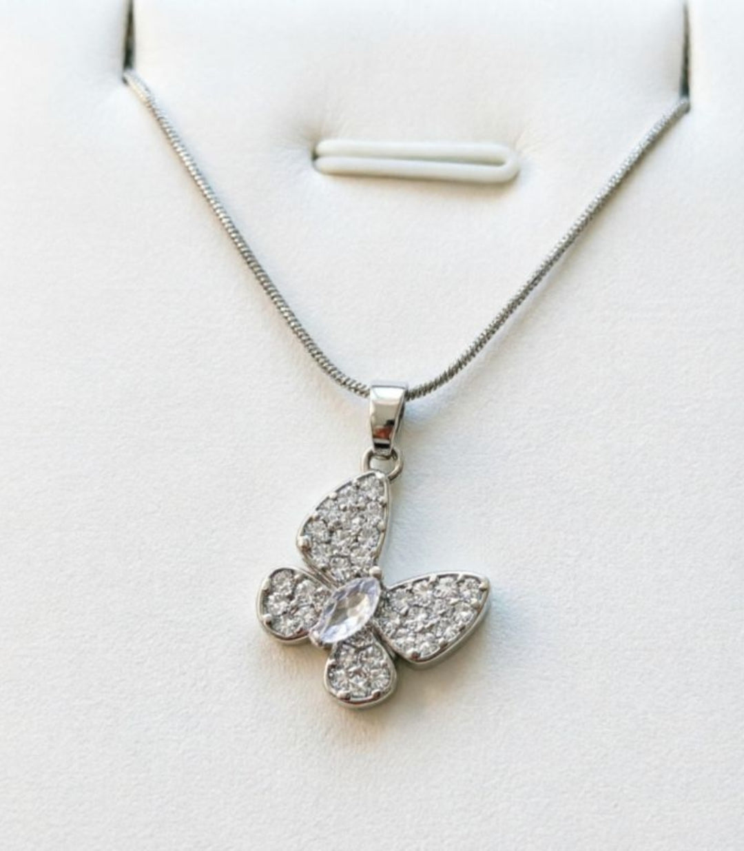 Collar Butterfly Zirconias Plata