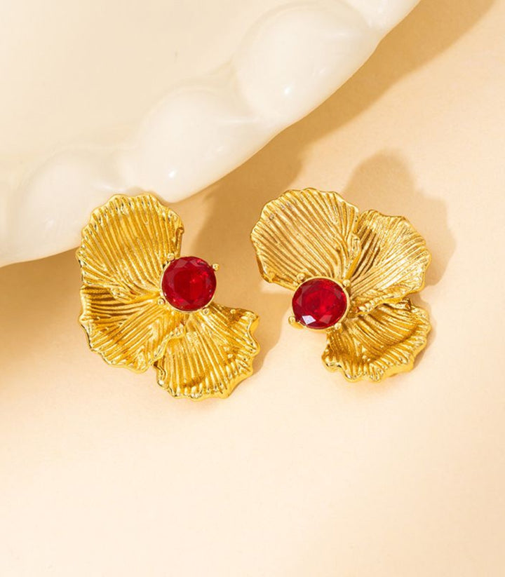 Aretes Hojas Rojos