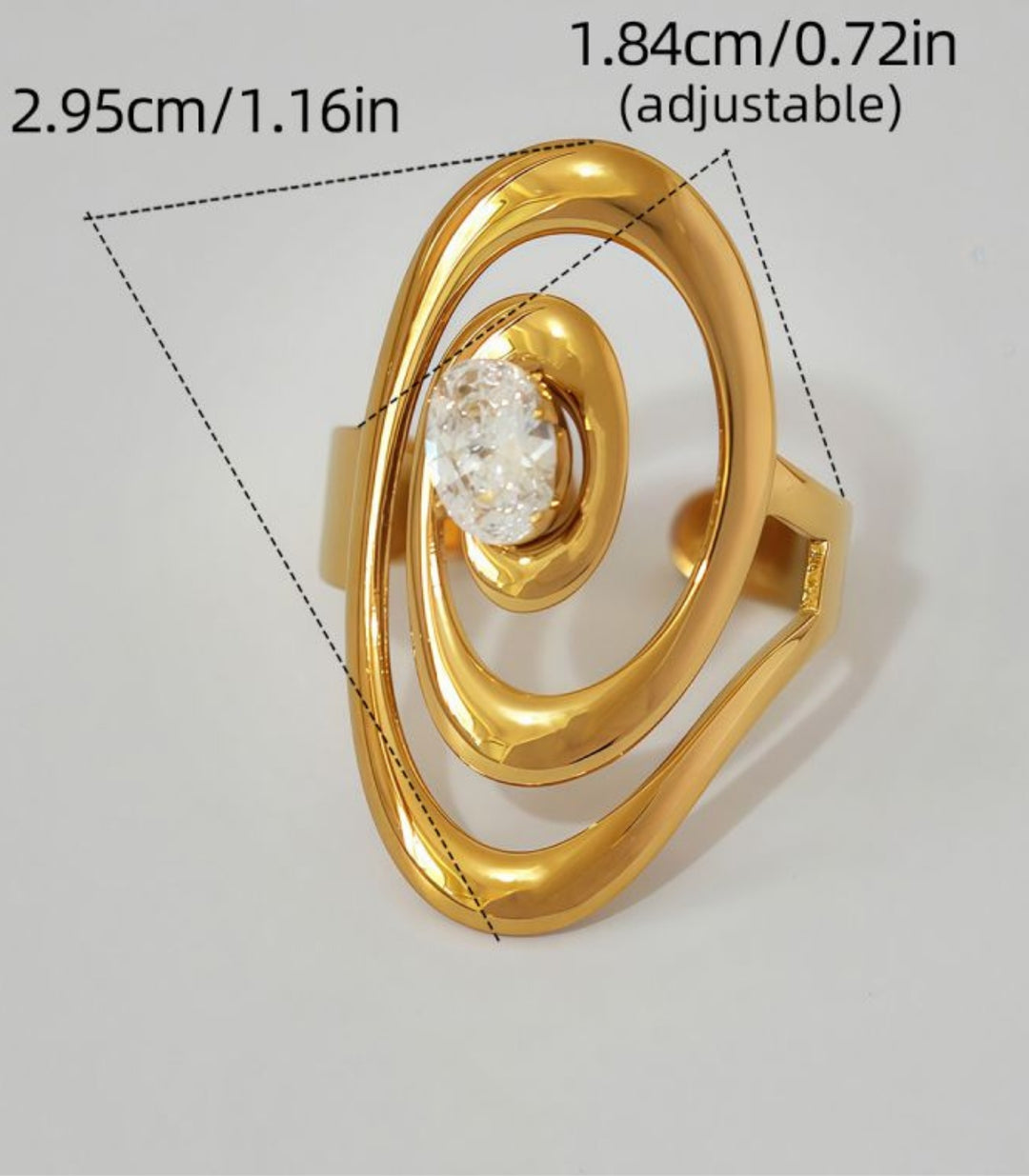 Anillo maxi diamond hollow