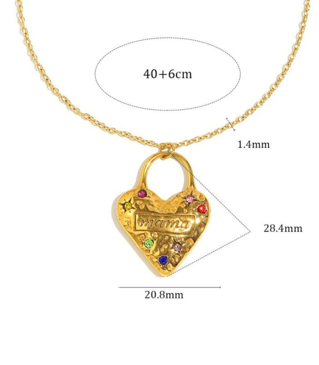 Collar zirconium love mama