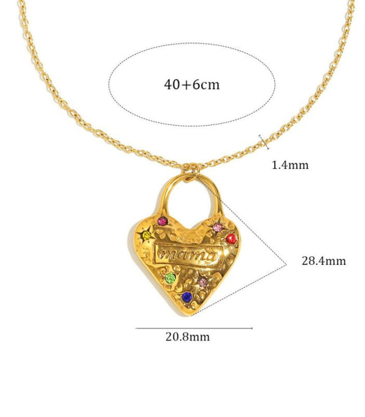 Collar zirconium love mama