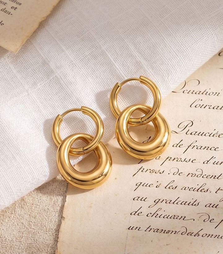 Aretes Doble Aro 18K