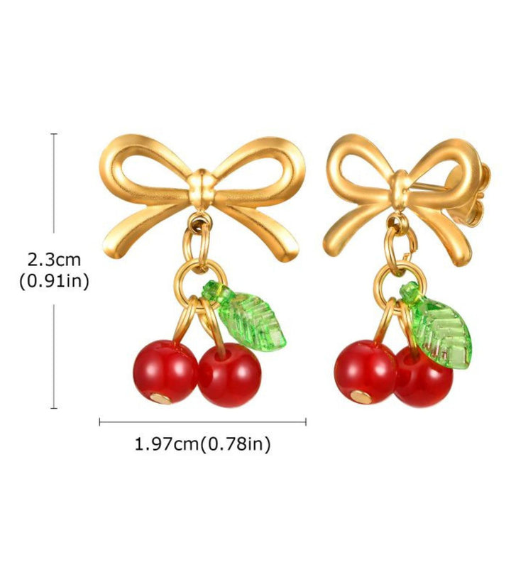 Aretes Bow Cherry