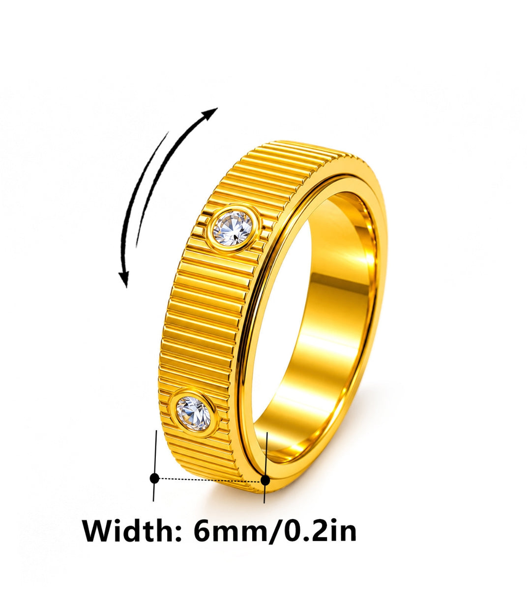 Anillo Gold Rotating Gear #8