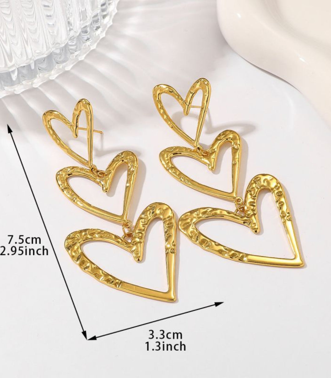 Aretes tassel corazones