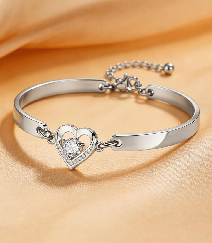 Brazalete silver Diamond  Heart