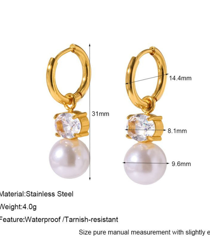 Aretes Zirconia con Perla